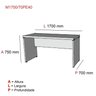 Mesa para Escritório Diretor 170x70cm PE40   - 4