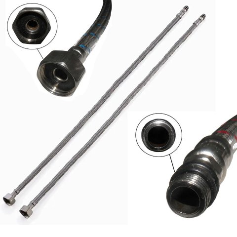 Engate Rabicho Monocomando Par Mangueira Flexivel Misturador Agua Torneira Pia Cuba Balcao Quente Fr