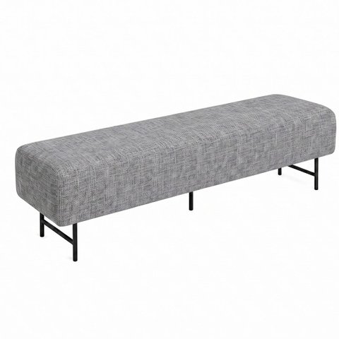 Puff Recamier 160cm Lauri Linho Cinza- Sallar Home