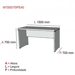 Escrivaninha Mesa Escritório Diretor PE40 150cm Walnut e Preto Marrom - 4 Escrivaninha Mesa Escritório Diretor PE40 150cm Walnut e Preto Marrom - 4