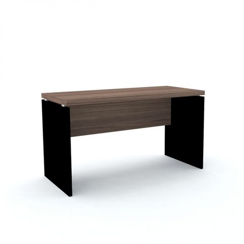 Escrivaninha Mesa Escritório Diretor PE40 150cm Walnut e Preto Marrom