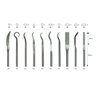 Kit Limas Diamantada Profissional Rifflers (Curvas) C/ 10 Peças para Lapidadora - #200 - 2