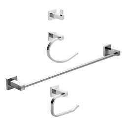 KIT ACESSORIOS PARA BANHEIRO INOX CROMADO - 4 PEÇAS - 2