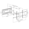 Suporte Triarticulável para Tv Led 43" Á 85'' Ft-84100 Fixatek Ft-6448p - 2