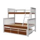Ver imagem 3 de Treliche com Cama de Casal Branco Lavado/carvalho C/ Cama Auxiliar 3 Gavetas Madeira Pinus - Saraiva