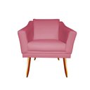 Ver imagem 3 de Kit Namoradeira + 2 Poltronas Decorativa Agatha Suede Rosa Pés Madeira Mz Decor