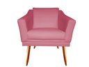 Ver imagem 3 de Kit Namoradeira + 2 Poltronas Decorativa Agatha Suede Rosa Pés Madeira Mz Decor