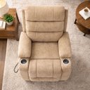 Ver imagem 6 de Poltrona Massageadora Elétrica Reclinável Repouso Descanso Papai Elevação Aurora Massagem Linho