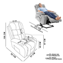 Ver imagem 4 de Poltrona Massageadora Elétrica Reclinável Repouso Descanso Papai Elevação Aurora Massagem Linho