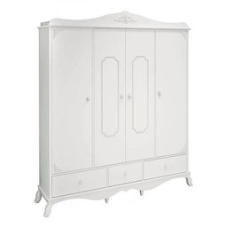 Roupeiro 4 Portas Provençal Realeza Branco Acetinado Canaã - 1