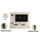 Ver imagem 3 de Bancada Suspensa Atena Tv 65 Polegadas 3 Portas com Led Cor Calacata Off White - Madetec