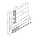 Ver imagem 2 de Bancada Suspensa Atena Tv 65 Polegadas 3 Portas com Led Cor Calacata Off White - Madetec