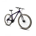 Ver imagem 4 de Bicicleta Absolute Nero 5 Alumínio 27V Mountain Bike K7 Freio a Disco Garfo Suspensão Roxo 13.8