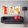 Quadro Decorativo Wall Frame Amarelo Vermelho 03 Peças - 3