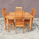 Ver imagem 2 de Mesa de Jantar Madeira de Demolição 1,20x 0,80 com 4 Cadeiras Anatômico Alta Sudeste Rustico