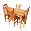 Ver imagem 1 de Mesa de Jantar Madeira de Demolição 1,20x 0,80 com 4 Cadeiras Anatômico Alta Sudeste Rustico