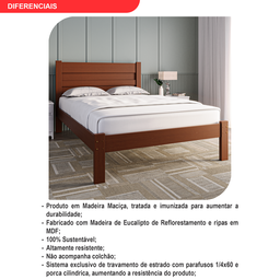 Cama Casal Madeira Maciça Lara  - 7