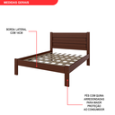 Ver imagem 4 de Cama Casal Madeira Maciça Lara 