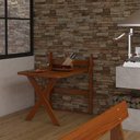 Ver imagem 2 de Mesa Auxiliar de Parede Para Churrasco 1m Madeira Maciça Angelim Pedra