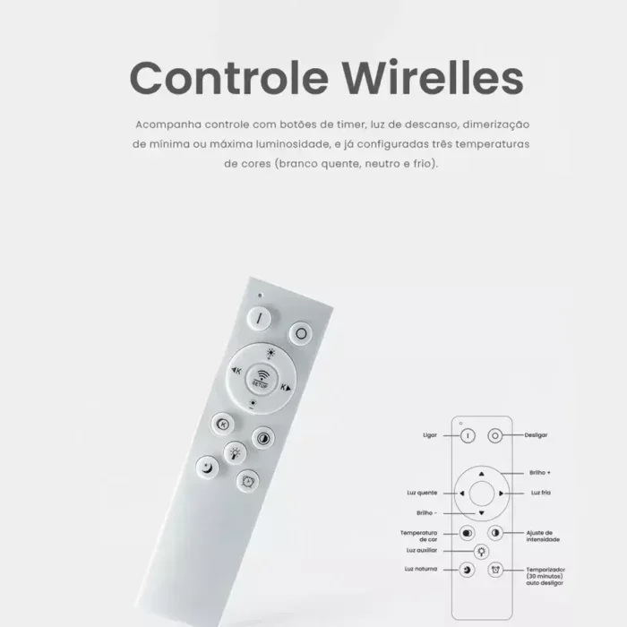 Ver imagem 3 de Plafon Hoop Quadrado 72w Multicolor Bivolt Branco