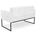 Ver imagem 7 de Sofá Namoradeira Base Industrial Preto Ana Sintético Pu Branco - Ibiza