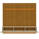 Ver imagem 4 de Estante Home para TV até 85 Polegadas Ripado com LED 100% MDF 250CMX228.8cm Nobre Native Marrom