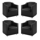 Ver imagem 1 de Kit 4 Poltronas Bia Courino Preto Consultorio Recepção Cor:courino Preta