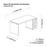 Mesa para Escritório Estação de Trabalho 4 Gavetas com Chave - 3