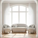 Ver imagem 1 de Kit 01 Sofá 2 Lugares + 02 Poltronas Orgânicos C/ Almofadas Curvo Sala Recepção Amsterdã Boucle Cinz