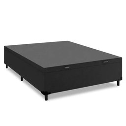 Cama Box Baú Casal Colchão Molas Flora Gazin + Box Sintético 52x138x188 Preto - 12