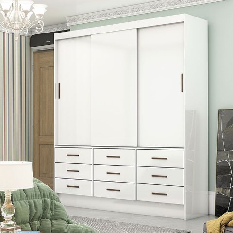 Guarda-roupa Sevilha 3 Portas 9 Gavetas Carioca Móveis