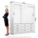 Ver imagem 4 de Guarda-roupa Sevilha 3 Portas 9 Gavetas Carioca Móveis