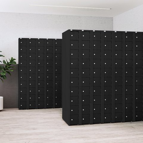 Armário Locker Porta Celular Aço 10 Portas com Chave Preto