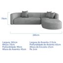 Ver imagem 3 de Sofá Modular Celinne Luxuoso Sala de Estar Decoração Luxo 265cm Bouclé