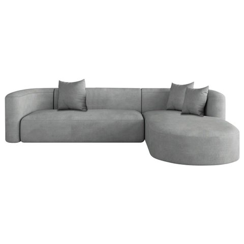 Sofá Modular Celinne Luxuoso Sala de Estar Decoração Luxo 265cm Bouclé