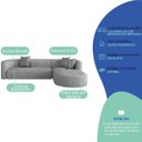 Ver imagem 5 de Sofá Modular Celinne Luxuoso Sala de Estar Decoração Luxo 265cm Bouclé