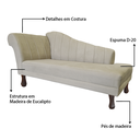 Ver imagem 7 de Recamier Divã para Sala Cecilia Pés Retro Tabaco 1.60cm Corano Bege - Incasa Decor