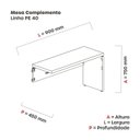 Ver imagem 3 de Complemento para Escrivaninha 90CMX45CM PE40 90cm Noce Naturalle e Preto Marrom/Marromle