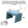 Comedouro Elevado Pet Gato Cachorro Mdf Nick - Porcelana - Verde - 2