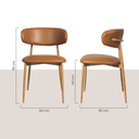 Ver imagem 3 de Kit 2 Cadeiras Florença em Courissimo Caramelo com Base em Metal Efeito Madeira
