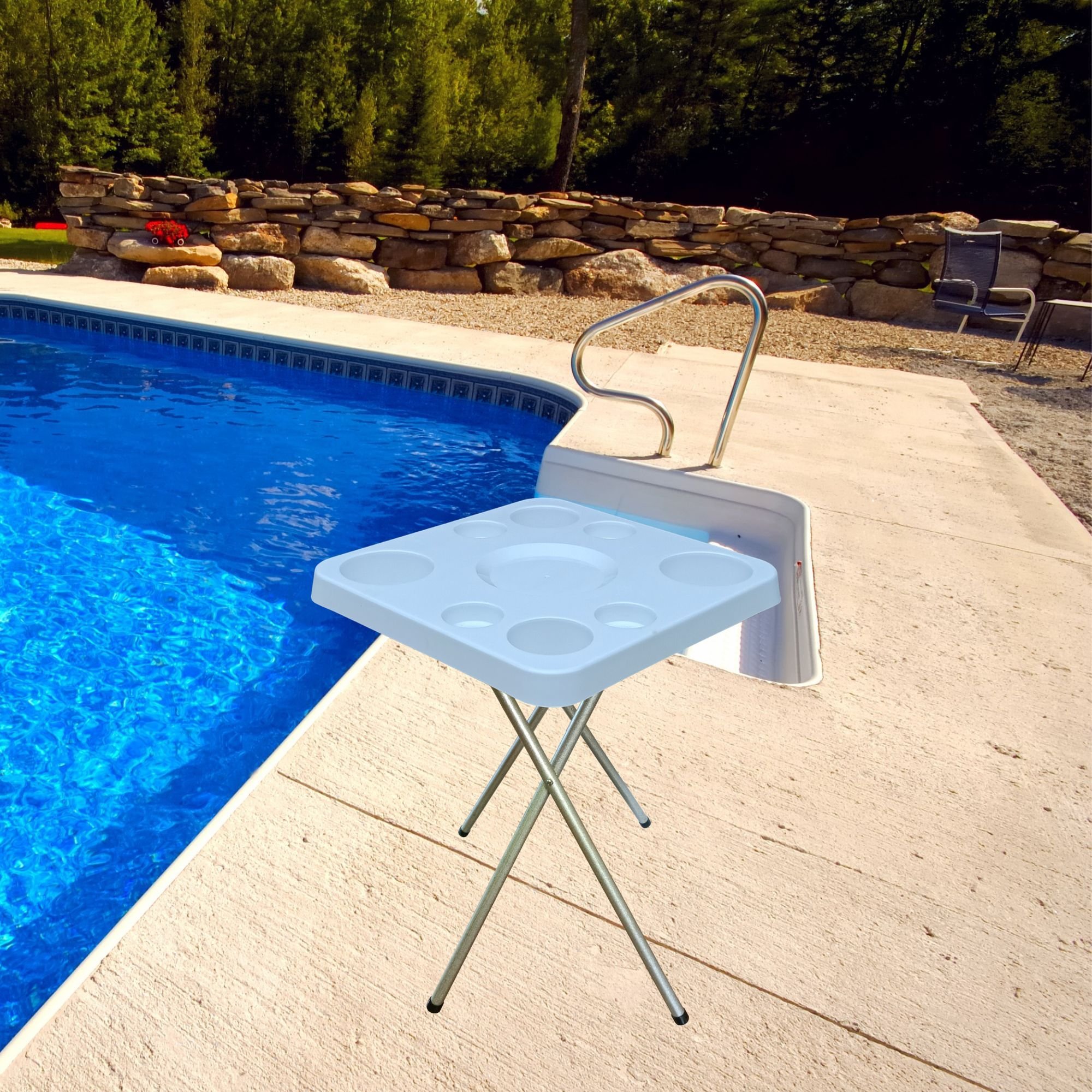 Mesa Dobravel para Petisco Piscina Praia Camping:branco - 4