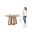 Ver imagem 2 de Mesa de Jantar 4 Lugares 120cm Tampo 100% MDF Canto Arred c/ Vidro Lins Henn