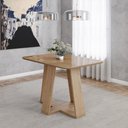 Ver imagem 3 de Mesa de Jantar 4 Lugares 120cm Tampo 100% MDF Canto Arred c/ Vidro Lins Henn