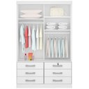 Ver imagem 2 de Guarda Roupa Solteiro com Espelho 2 Portas 6 Gavetas - Meridian -Branco - Móveis D'Doro