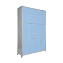 Ver imagem 1 de Armário Roupeiro Locker de Aço 12 Portas Vestiário Azul Claro com Chave