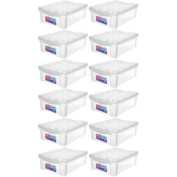 Kit 12 Caixas Organizadoras Ordene 13,5l Tampa Empilhável Radical Color Média - 1