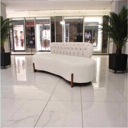 Sofá 3 Lugares Orgânico Curvo Tókio 180cm Couro Bege - 8