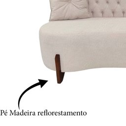 Sofá 3 Lugares Orgânico Curvo Tókio 180cm Couro Bege - 6