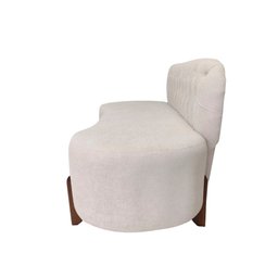 Sofá 3 Lugares Orgânico Curvo Tókio 180cm Couro Bege - 3