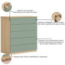 Ver imagem 3 de Comoda para Quarto 5 Gavetas Compacta Amêndoa/verde
